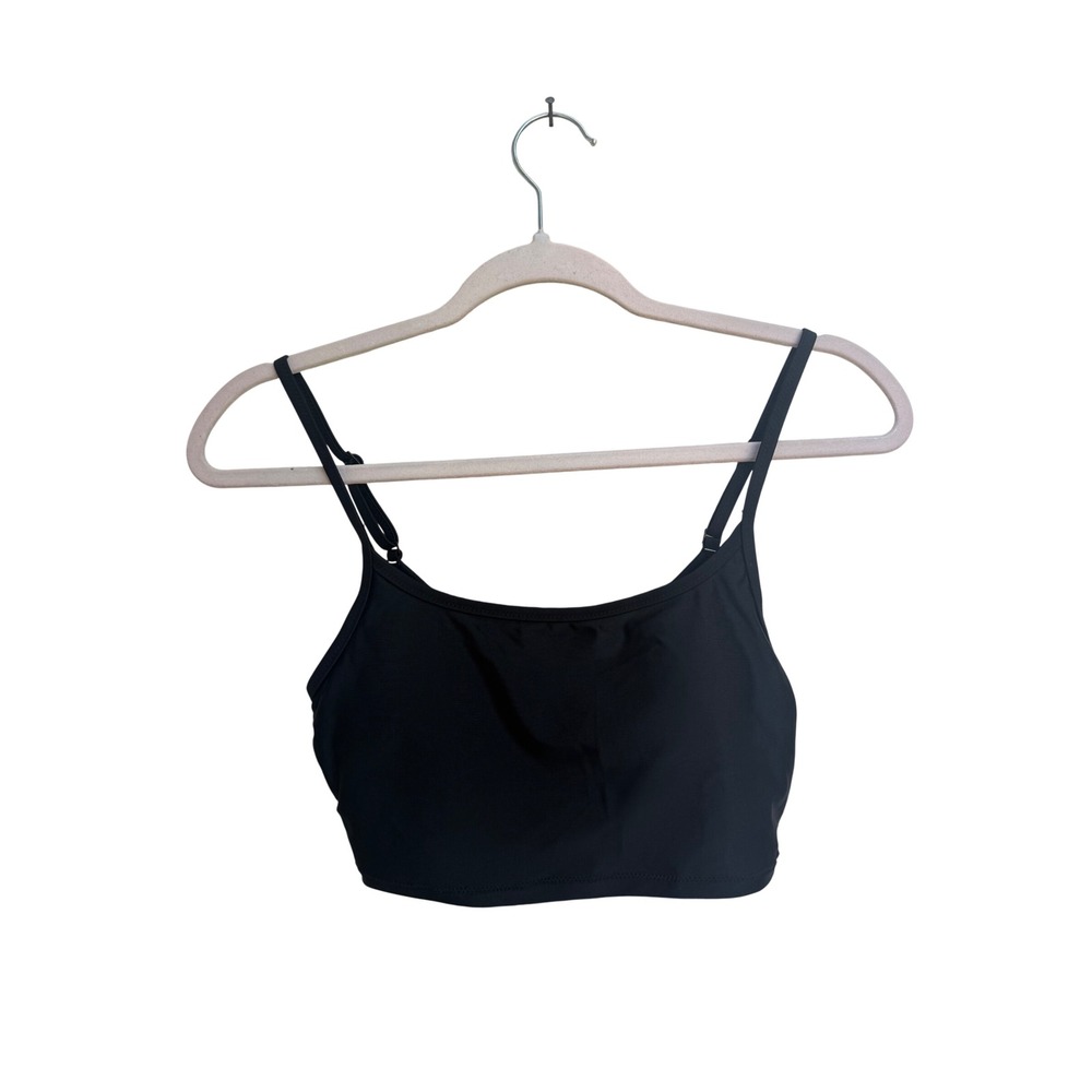 Aerie Black Scoop‎ Neck Bikini Top Adjustable Straps Size Small